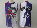 Toronto Raptors #15 Vince Carter 1998-99 Purple White Split Hardwood Classics Jersey