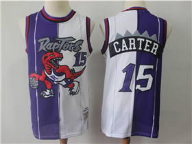 Toronto Raptors #15 Vince Carter 1998-99 Purple White Split Hardwood Classics Jersey