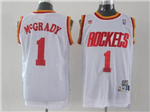 Houston Rockets #1 Tracy McGrady White Hardwood Classics Jersey
