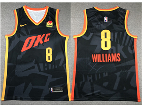 Oklahoma City Thunder #8 Jalen Williams 2023-24 Black City Edition Swingman Jersey