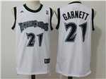 Minnesota Timberwolves #21 Kevin Garnett White Jersey 