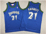 Minnesota Timberwolves #21 Kevin Garnett Youth 1997-98 Blue Hardwood Classics Jersey