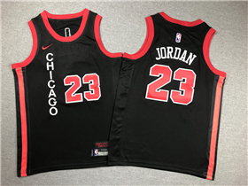 Chicago Bulls #23 Michael Jordan Youth 2023-24 Black City Edition Swingman Jersey