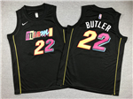 Miami Heat #22 Jimmy Butler Youth 2021-22 Black City Edition Swingman Jersey