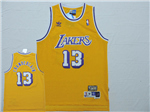 Los Angeles Lakers #13 Wilt Chamberlain Gold Hardwood Classics Jersey
