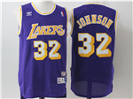 Los Angeles Lakers #32 Magic Johnson Purple Hardwood Classics Jersey