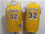 Los Angeles Lakers #32 Magic Johnson Youth Gold Hardwood Classics Jersey