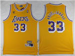 Los Angeles Lakers #33 Kareem Abdul-Jabbar Gold Hardwood Classics Jersey