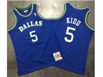 Dallas Mavericks #5 Jason Kidd 1994-95 Blue Hardwood Classics Jersey
