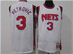 New Jersey Nets #3 Dražen Petrović 1992-93 White Hardwood Classics Jersey