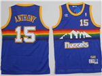 Denver Nuggets #15 Carmelo Anthony Blue Hardwood Classics Jersey