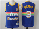 Denver Nuggets #3 Allen Iverson Blue Hardwood Classics Jersey