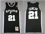San Antonio Spurs #21 Tim Duncan 1998-99 Black Hardwood Classics Jersey