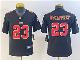 San Francisco 49ers #23 Christian McCaffrey Youth Carbon Black Fashion Limited Jersey