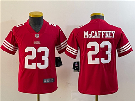 San Francisco 49ers #23 Christian McCaffrey Youth Red Vapor Limited Jersey
