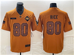 San Francisco 49ers #80 Jerry Rice 2023 Brown Salute To Service Limited Jersey