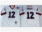 Buffalo Bills #12 Jim Kelly 1990 Throwback White Jersey