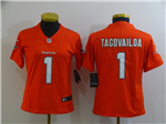 Miami Dolphins #1 Tua Tagovailoa Women's Orange Vapor Limited Jersey