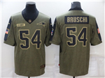 New England Patriots #54 Tedy Bruschi 2021 Olive Salute To Service Limited Jersey