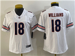 Chicago Bears #18 Caleb Williams Women's White Vapor Limited Jersey