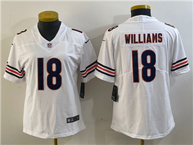 Chicago Bears #18 Caleb Williams Women's White Vapor Limited Jersey