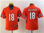 Chicago Bears #18 Caleb Williams Youth Orange Vapor Limited Jersey