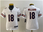 Chicago Bears #18 Caleb Williams Youth White Vapor Limited Jersey
