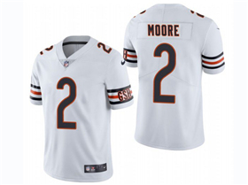 Chicago Bears #2 D.J. Moore White Vapor Limited Jersey