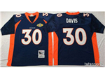 Denver Broncos #30 Terrell Davis 1997 Blue Throwback Jersey