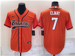 Denver Broncos #7 John Elway Orange Baseball Cool Base Jersey