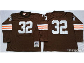 Cleveland Browns #32 Jim Brown 1964 Throwback Brown Jersey