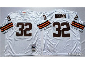 Cleveland Browns #32 Jim Brown 1963 Throwback White Jersey