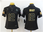 Tampa Bay Buccaneers #12 Tom Brady 2020 Women's Black Salute To Service Limited Jersey