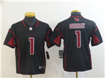 Arizona Cardinals #1 Kyler Murray Youth Black Color Rush Limited Jersey