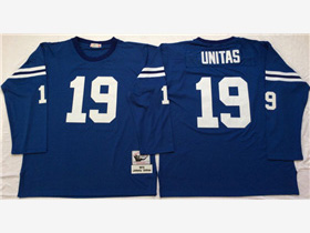Baltimore Colts #19 Johnny Unitas 1970 Throwback Blue Jersey
