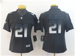 Dallas Cowboys #21 Ezekiel Elliott Women's Black Arch Smoke Limited Jersey