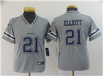 Dallas Cowboys #21 Ezekiel Elliott Youth Gray Inverted Limited Jersey