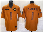 New York Jets #1 Sauce Gardner 2023 Brown Salute To Service Limited Jersey