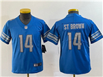 Detroit Lions #14 Amon-Ra St. Brown Youth Blue Vapor Limited Jersey