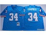 Houston oilers #34 Earl Campbell Throwback Light Blue Jersey
