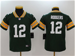 Green Bay Packers #12 Aaron Rodgers Youth Green Vapor Limited Jersey