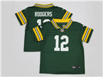 Green Bay Packers #12 Aaron Rodgers Toddler Green Vapor Limited Jersey
