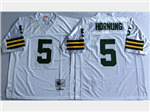 Green Bay Packers #5 Paul Hornung 1966 Throwback White Jersey