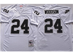 Oakland Raiders #24 Charles Woodson 1998 Throwback White Jersey
