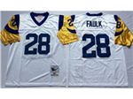 St. Louis Rams #28 Marshall Faulk Throwback White Jersey
