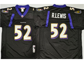 Baltimore Ravens #52 Ray Lewis 2000 Throwback Black Jersey