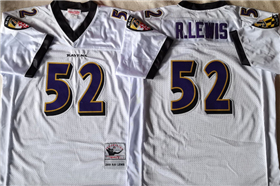 Baltimore Ravens #52 Ray Lewis 2000 Throwback White Jersey