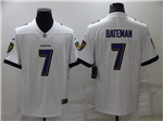 Baltimore Ravens #7 Rashod Bateman White Vapor Limited Jersey