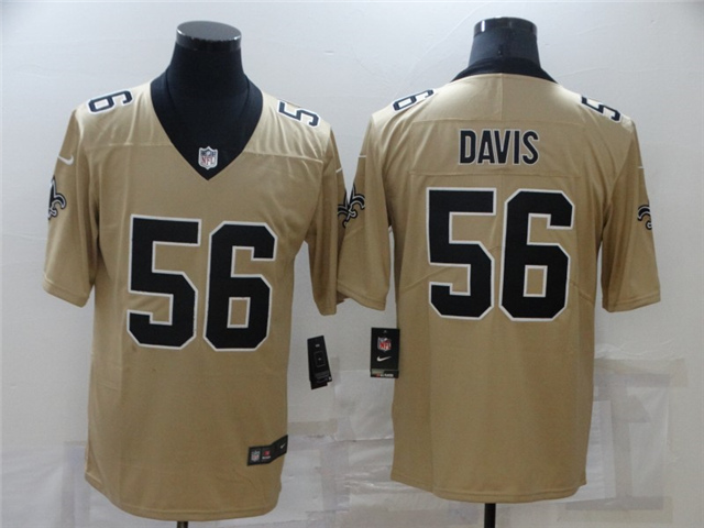 New Orleans Saints #56 Demario Davis Gold Inverted Limited Jersey - TTE ...
