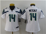 Seattle Seahawks #14 DK Metcalf Women's White Vapor Limited Jersey